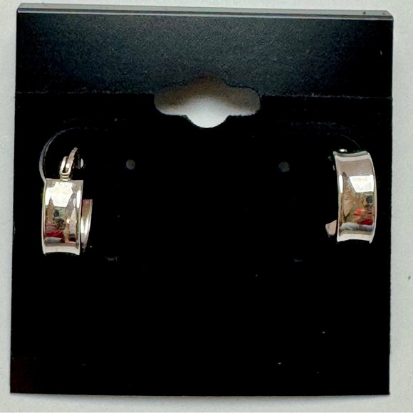 14 Karat White Gold Huggie Hoops - Picture 2 of 7